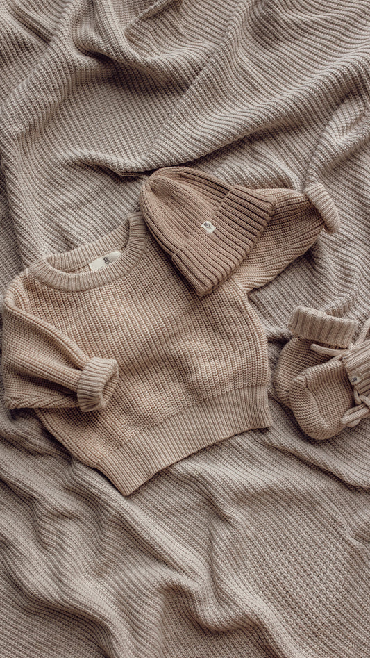 3pcs Set | Beanie + Sweater + Booties | Savings price